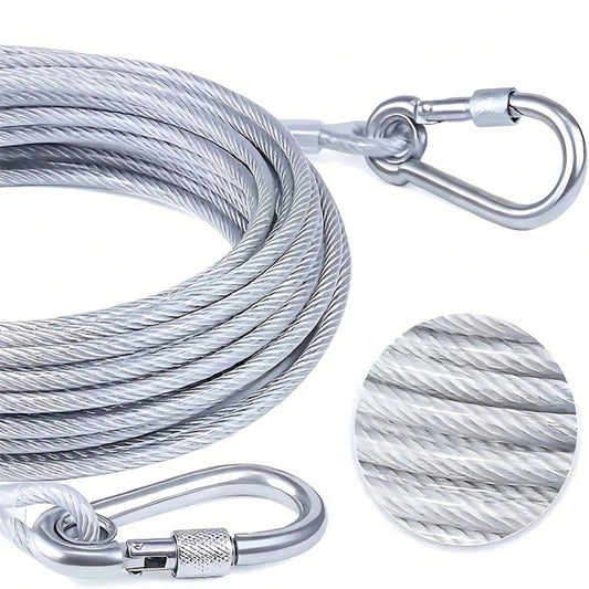 Multi-Length Stainless Steel Rope With Buckle, Suitable For Outdoor Clothesline, Hammock Rope, Pet Rope, Camping Outdoor Sunshade Rope And Travel Clothesline, Multi-Purpose Durable Rope