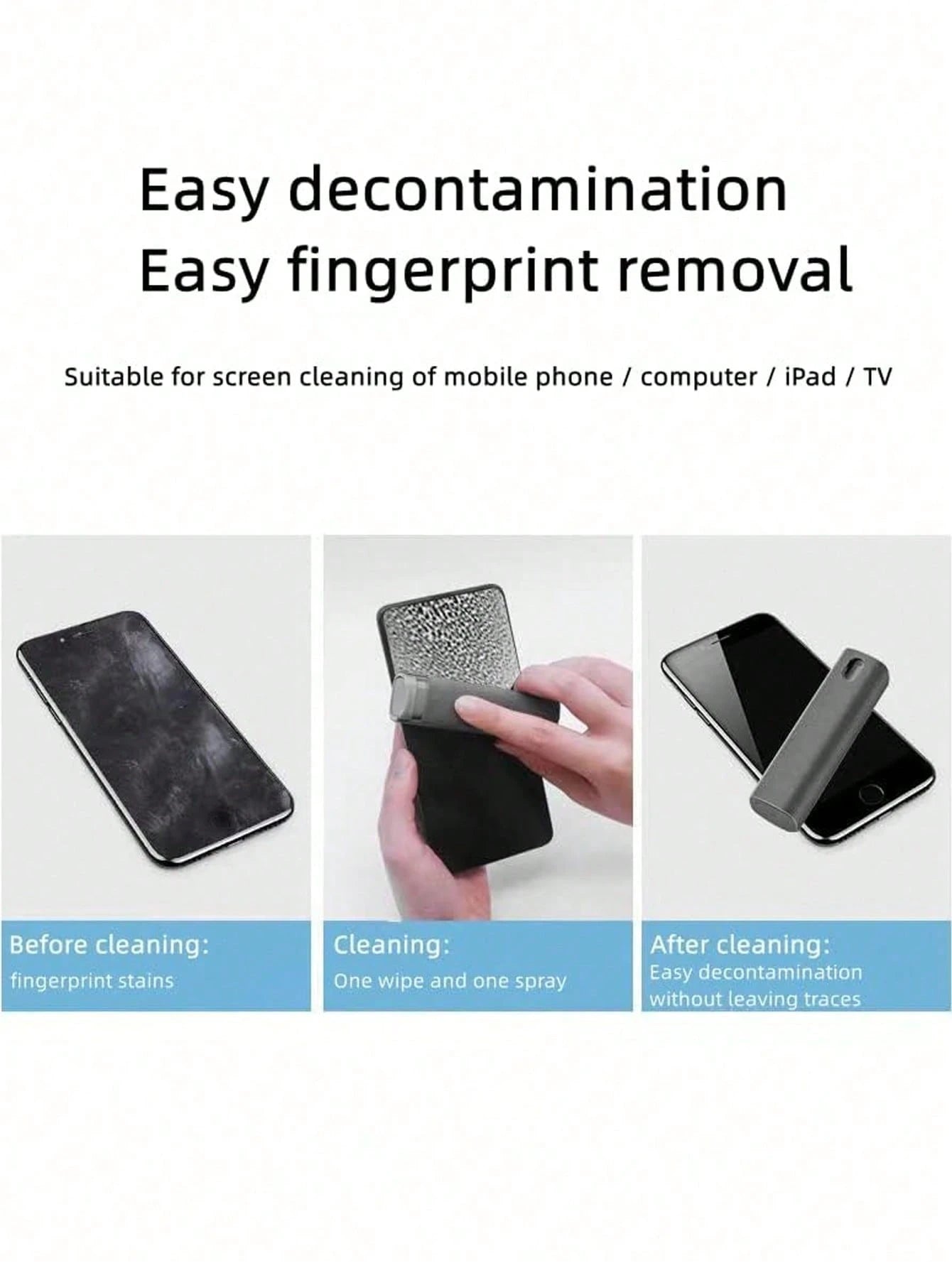 Multi-Use Screen Cleaner, Portable Screen Cleaning Kit, Car Display Screen Cleaner, Smartphones And Tablets, Phone Cleaning Kit, Screen Cleaning Spray, Touch Screen Cleaning Spray, Screen Cleaning Too