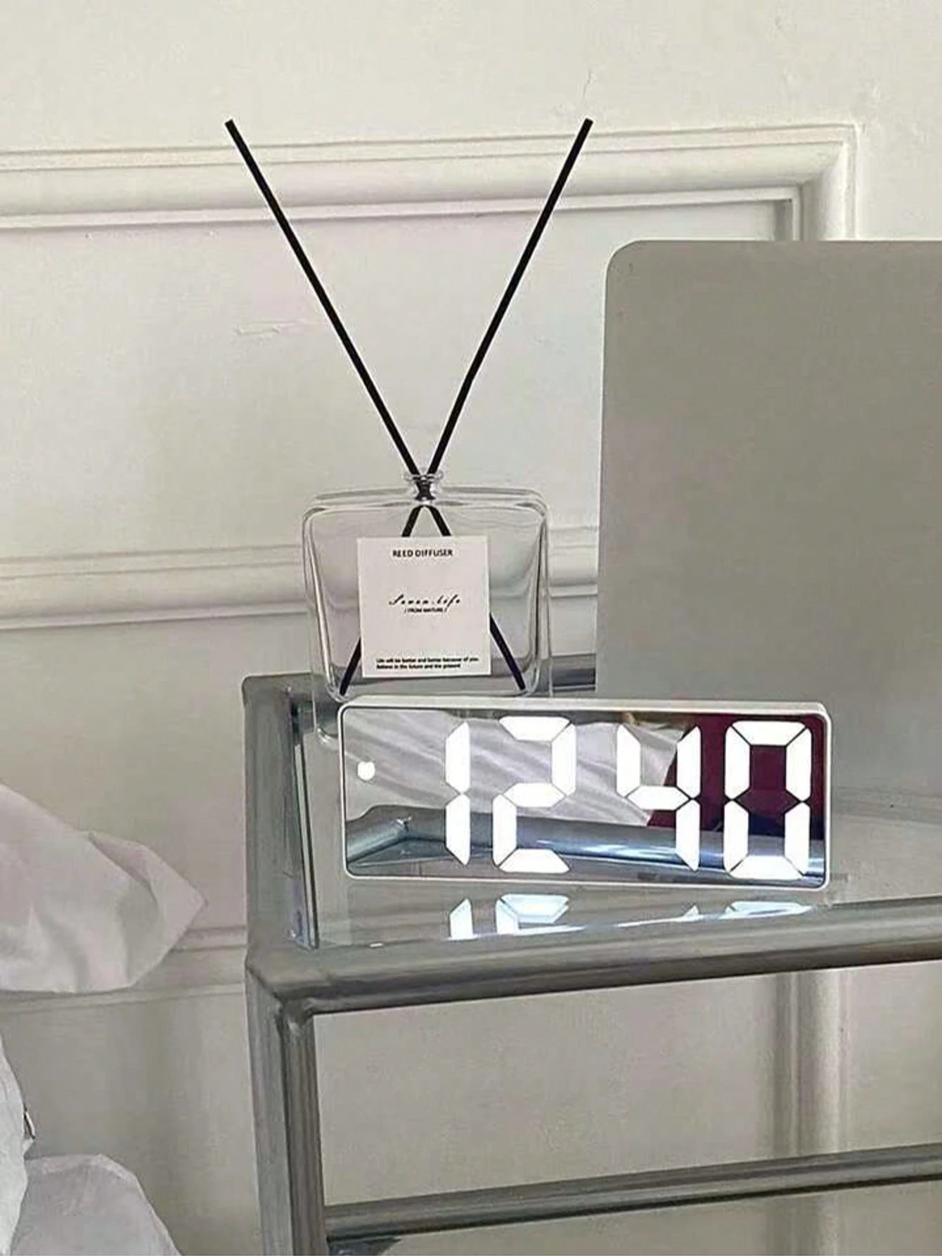 Multicolor LED Mirror Desk Clock, Digital Alarm Clock With Time, Night Light, USB, Temperature, Date Display, Decorative For Home, Office, Bedroom, Dorm Gifts Birthday Graduation Room Decor Digital Cl