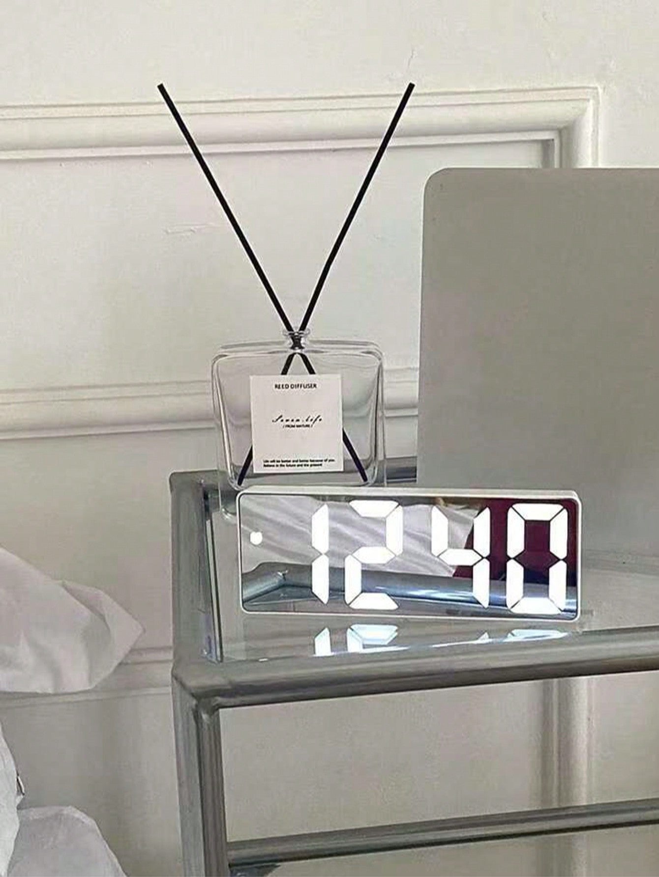 Multicolor LED Mirror Desk Clock, Digital Alarm Clock With Time, Night Light, USB, Temperature, Date Display, Decorative For Home, Office, Bedroom, Dorm Gifts Birthday Graduation Room Decor Digital Cl
