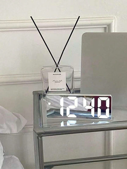 Multicolor LED Mirror Desk Clock, Digital Alarm Clock With Time, Night Light, USB, Temperature, Date Display, Decorative For Home, Office, Bedroom, Dorm Gifts Birthday Graduation Room Decor Digital Cl