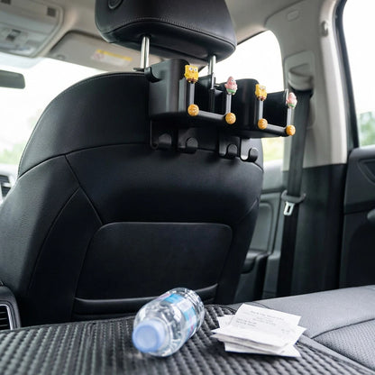 Multifunctional Car Rear Seat Back Hook, Cup Holder, Phone Holder & Interior Storage Accessory