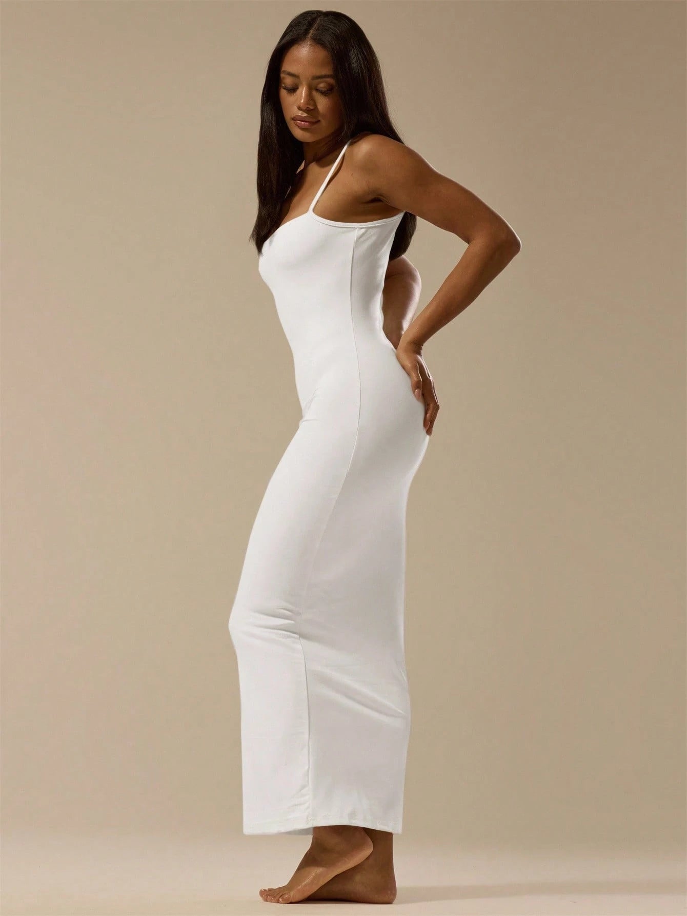 MUSERA ESSENTIALS Soft Touch Strappy Fitted Dress Basic Summer Cute Casual Vacation Holiday Ibiza Wedding Guest Elegant Birthday Night Out Date Party Chic