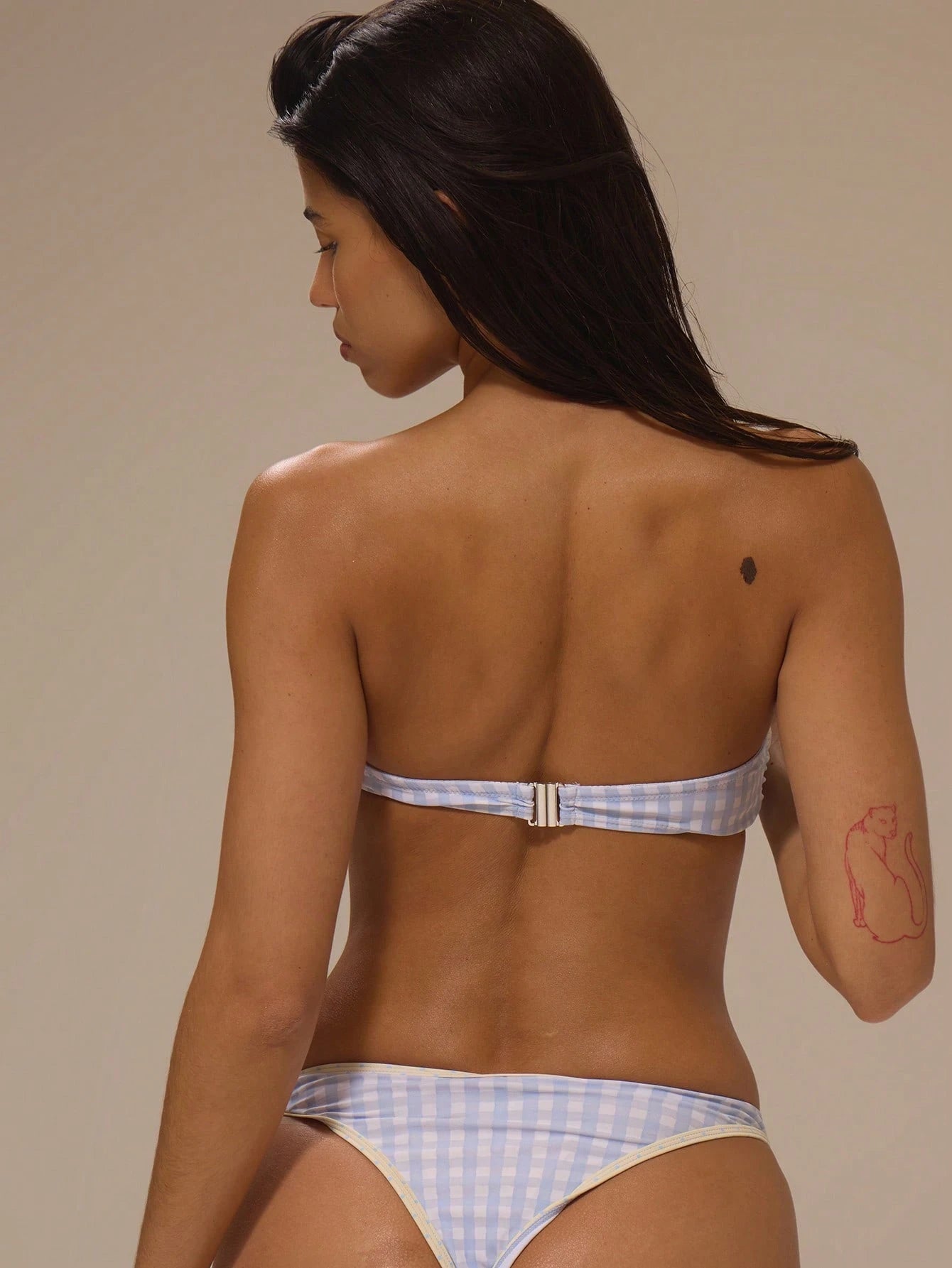Musera Resort High Leg Contrast Striped Detail Bikini Panties, Sexy Cute Summer Swim Beach Cover-Up For Vacation, Travel And Daily Wear, Bambola