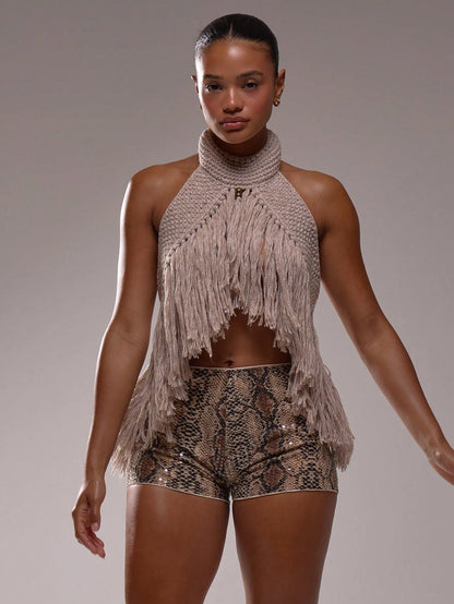 MUSERA Snakeskin Sequin Hot Shorts Ibiza Fits Summer Boho Holiday Club Ibiza Rave Festival Pants Spring Carvinal Casual Vacation Y2K