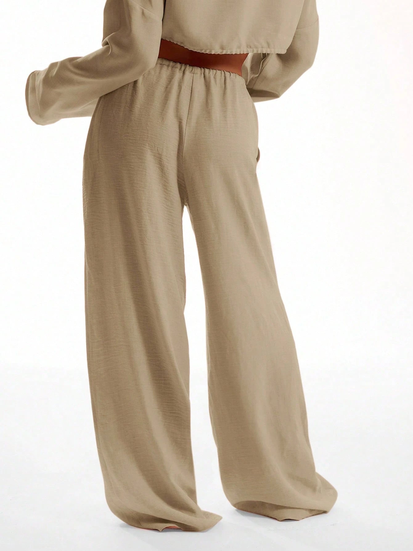 MUSERA Tie Front Linen Feel Beach Trousers Drawstring Pants Vacation Summer Elegant Beachwear Boho Casual Airport Spring Holiday