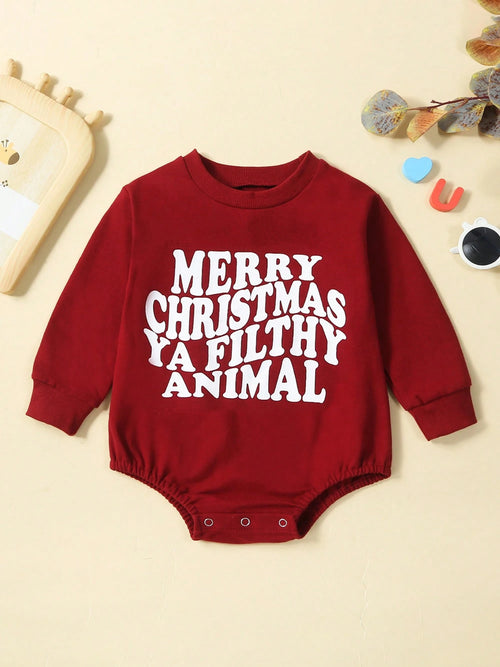 My First Christmas Baby Boy Girl Outfit Merry Christmas Long Sleeve Sweatshirt Romper Santa Bubble Bodysuit Fall Winter Clothes