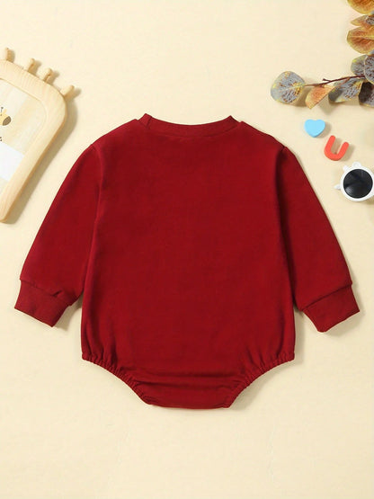 My First Christmas Baby Boy Girl Outfit Merry Christmas Long Sleeve Sweatshirt Romper Santa Bubble Bodysuit Fall Winter Clothes
