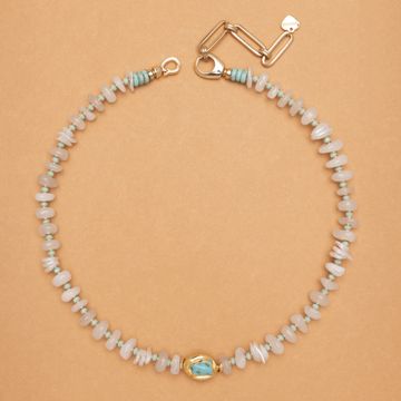 Nakamol Chicago- Moonstone Turquoise Beaded Necklace