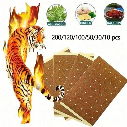 Natural Tiger Patch, Tiger Heat Patch Super Strong, Herbal Heat Therapy, Long-Lasting And Powerful, No Electricity Required, Suitable For Back, Knee, Neck, Shoulder, Muscle And Joint Relief
