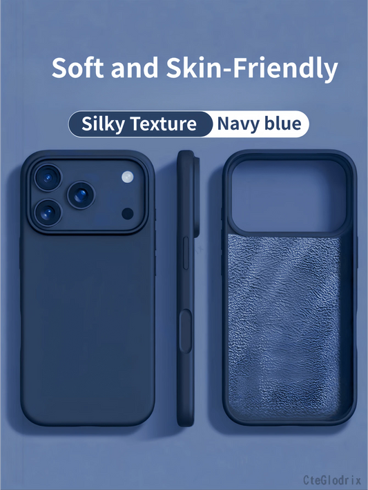 Navy Blue Minimalist Solid Color Camera Protection Shockproof Soft New Luxury Shock-Absorbing Soft Beige Phone Case Suitable For IPhone 17 Air 16 15 Pro 14 Plus 13 12 11 17 Pro Max XR XS Max X/XS 7/8