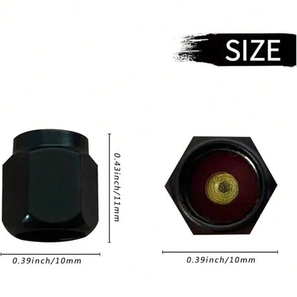 NEV- Tire Valve Stem Caps Cover,4 Pcs Metal Black Air Valve Cap, Aluminum Car Wheel Stem Caps,Universal Stem Covers For Cars,Trucks,Bikes,Motorcycles,Corrosion Resistant (Black Leopard Texture)