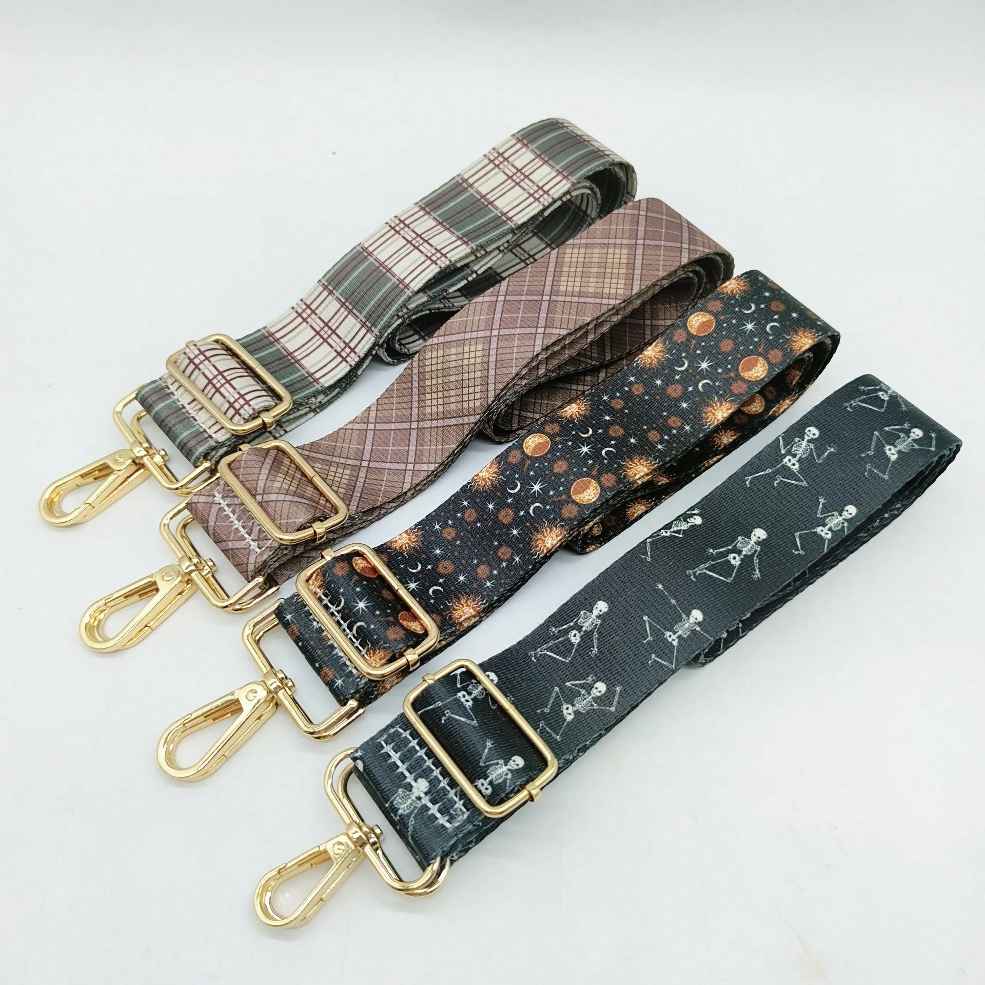 New 3.8CM Polyester Printed Wide Strap, One Shoulder Crossbody Bag Strap, Adjustable Bag Accessory Strap