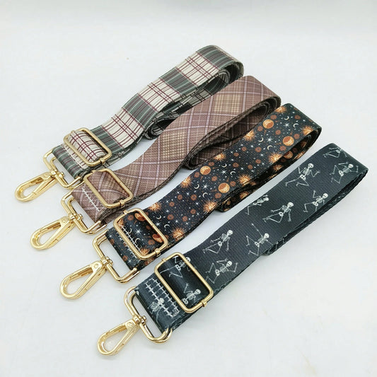 New 3.8CM Polyester Printed Wide Strap, One Shoulder Crossbody Bag Strap, Adjustable Bag Accessory Strap