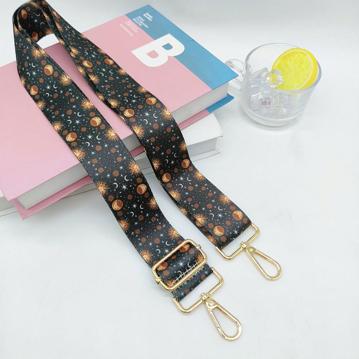 New 3.8CM Polyester Printed Wide Strap, One Shoulder Crossbody Bag Strap, Adjustable Bag Accessory Strap
