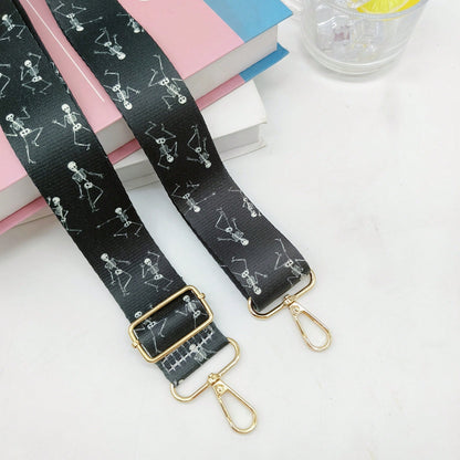 New 3.8CM Polyester Printed Wide Strap, One Shoulder Crossbody Bag Strap, Adjustable Bag Accessory Strap