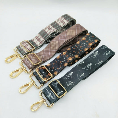 New 3.8CM Polyester Printed Wide Strap, One Shoulder Crossbody Bag Strap, Adjustable Bag Accessory Strap