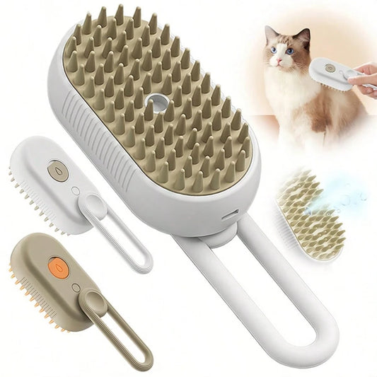 New Cat Steam Brush, 3 In 1 Pet Steam Groomer Brush,Rechargeable Pet Steam Groomer Comb For Massaging AndCleaning Shedding Pets Hair, Multifunctional Hair RemovalComb For Cats Dogs