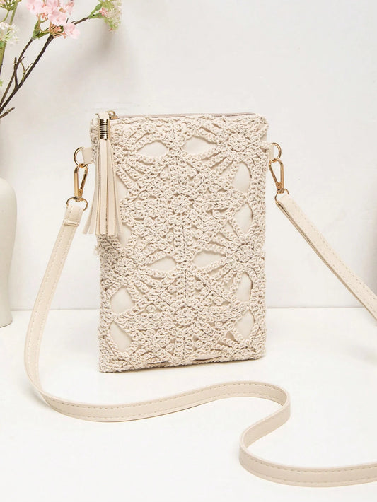 New Fashion Small Square Crossbody Bag Women Straw Woven Shoulder Bag Beach Bag Versatile Vacation Bag For Women Wallet Purse Wallet Beach Accessories Beach Accessories