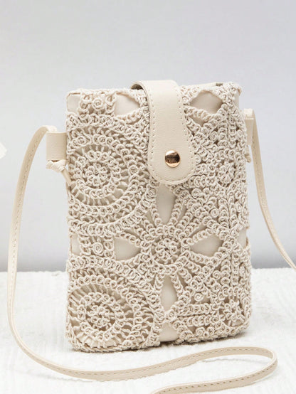 New Fashion Small Square Crossbody Bag Women Straw Woven Shoulder Bag Beach Bag Versatile Vacation Bag For Women Wallet Purse Wallet Beach Accessories Beach Accessories
