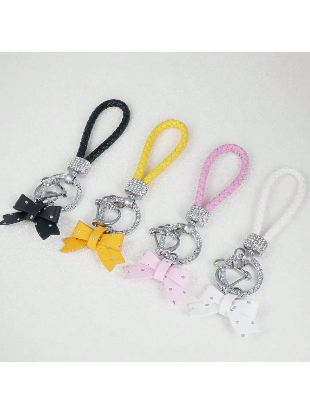 New High-End Rhinestone Bow Keychain,Exquisite And High-Quality Girls' Car Keychain Pendant,Fashionable Ladies' Car Jewelry,Valentine's Day Gift, Birthday Gift