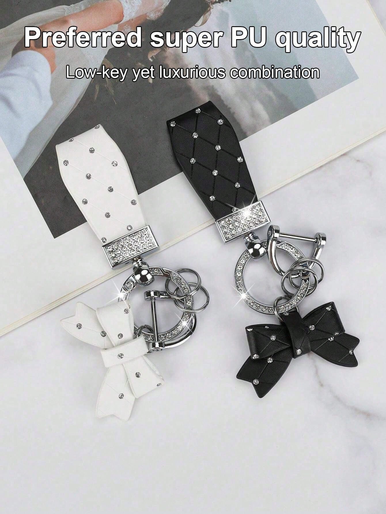 New High-End Rhinestone Bow Keychain,Exquisite And High-Quality Girls' Car Keychain Pendant,Fashionable Ladies' Car Jewelry,Valentine's Day Gift, Birthday Gift