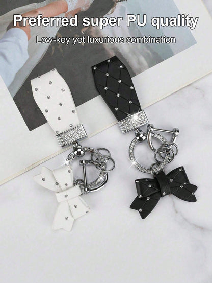 New High-End Rhinestone Bow Keychain,Exquisite And High-Quality Girls' Car Keychain Pendant,Fashionable Ladies' Car Jewelry,Valentine's Day Gift, Birthday Gift