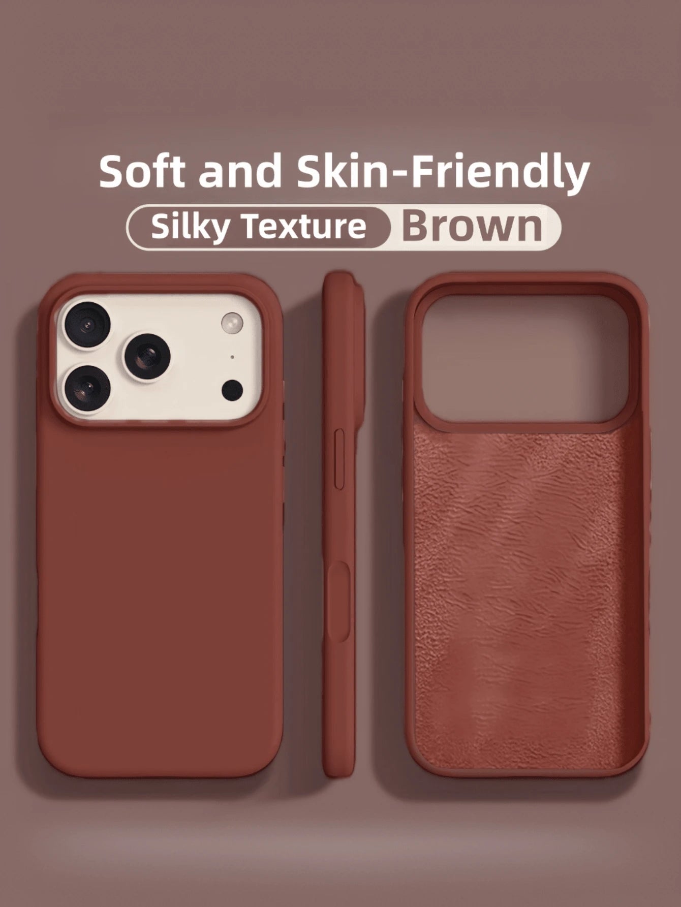 New Luxury Shock-Absorbing Soft Beige Phone Case, Suitable For 17 Air 16 15 Pro 14 Plus 13 12 11 17 Pro Max XR XS Max X/XS 7/8 Plus 7/8, Anti-Fall Smooth, Anti-Shock Design, Fashion Minimalist, Skin-F