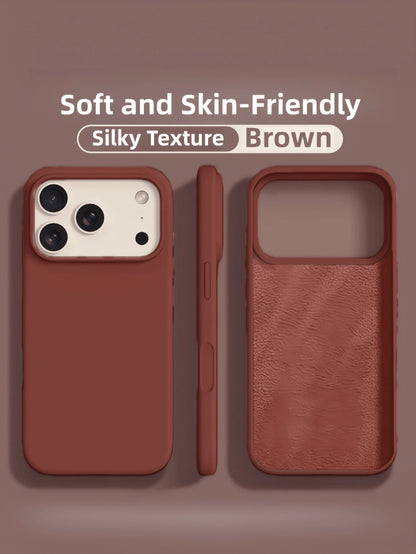 New Luxury Shock-Absorbing Soft Beige Phone Case, Suitable For 17 Air 16 15 Pro 14 Plus 13 12 11 17 Pro Max XR XS Max X/XS 7/8 Plus 7/8, Anti-Fall Smooth, Anti-Shock Design, Fashion Minimalist, Skin-F