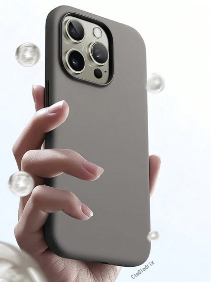 New Luxury Shock-Absorbing Soft Beige Phone Case, Suitable For 17 Air 16 15 Pro 14 Plus 13 12 11 17 Pro Max XR XS Max X/XS 7/8 Plus 7/8, Anti-Fall Smooth, Anti-Shock Design, Fashion Minimalist, Skin-F
