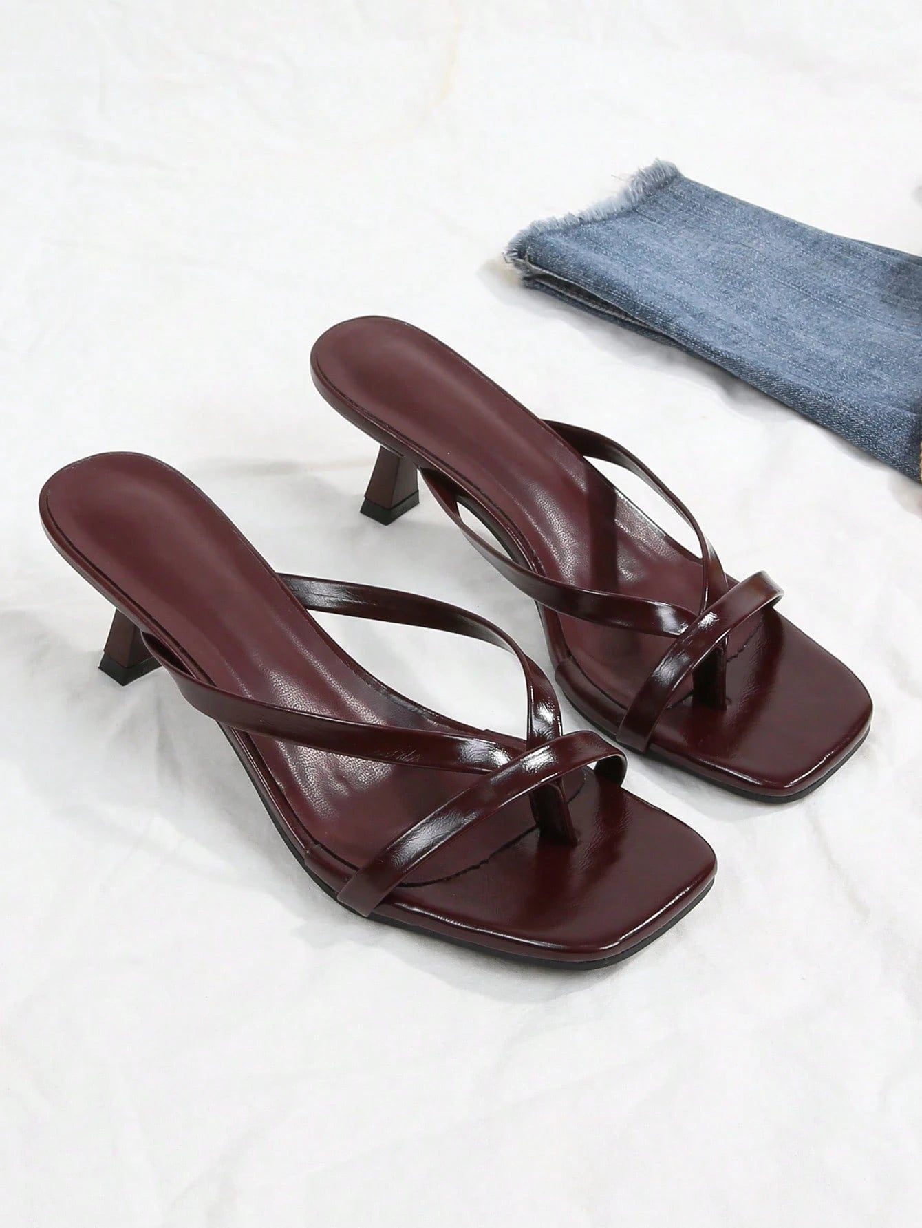 New Sexy Leopard Print Kitten Heel Fashion Versatile Women High Heel Sandals,Spring Summer Outfits,Flip Flops