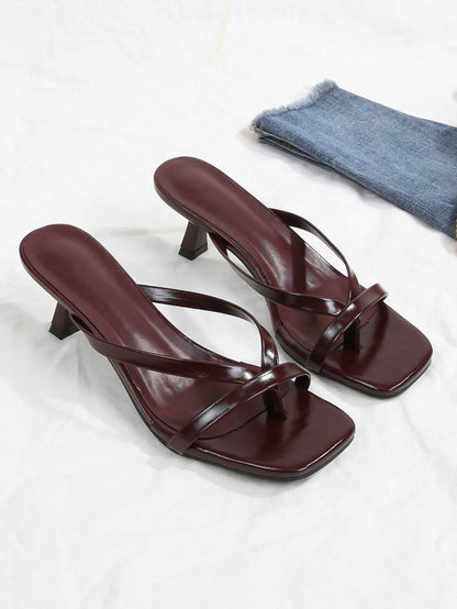 New Sexy Leopard Print Kitten Heel Fashion Versatile Women High Heel Sandals,Spring Summer Outfits,Flip Flops
