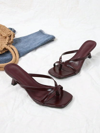 New Sexy Leopard Print Kitten Heel Fashion Versatile Women High Heel Sandals,Spring Summer Outfits,Flip Flops