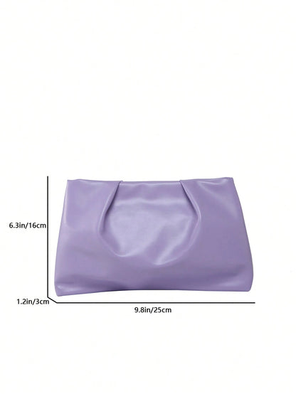 New Spring/Summer Fashion Solid Color Wristlet Pouch, Pleated Cloud Shaped Casual Clutch Envelope Bag, Cosmetic Bag, Travel Accessory Bag, Insert Bag, Toiletry Bag, Storage Pouch