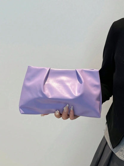 New Spring/Summer Fashion Solid Color Wristlet Pouch, Pleated Cloud Shaped Casual Clutch Envelope Bag, Cosmetic Bag, Travel Accessory Bag, Insert Bag, Toiletry Bag, Storage Pouch
