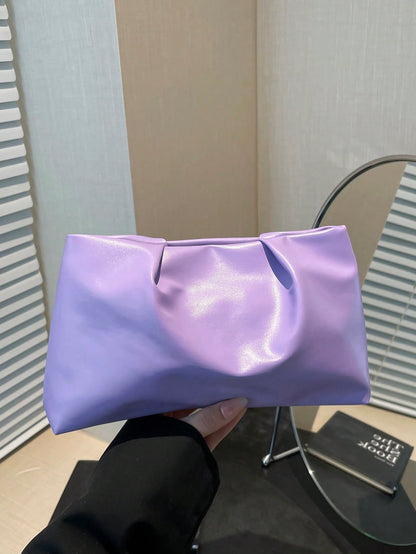 New Spring/Summer Fashion Solid Color Wristlet Pouch, Pleated Cloud Shaped Casual Clutch Envelope Bag, Cosmetic Bag, Travel Accessory Bag, Insert Bag, Toiletry Bag, Storage Pouch