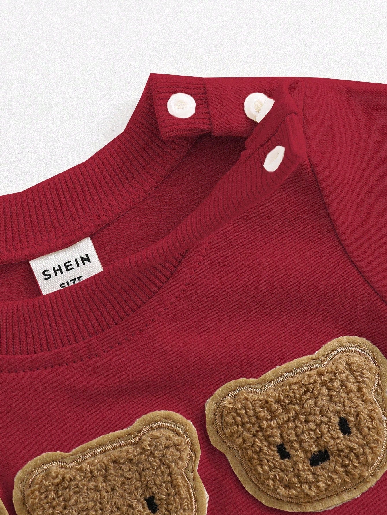 Newborn Baby Cartoon Bear Embroidered Sweatshirt & Pants 2 Pieces Outfit Set,Red Cute Graphic Holiday Clothes For Autumn Christmas Korean Style