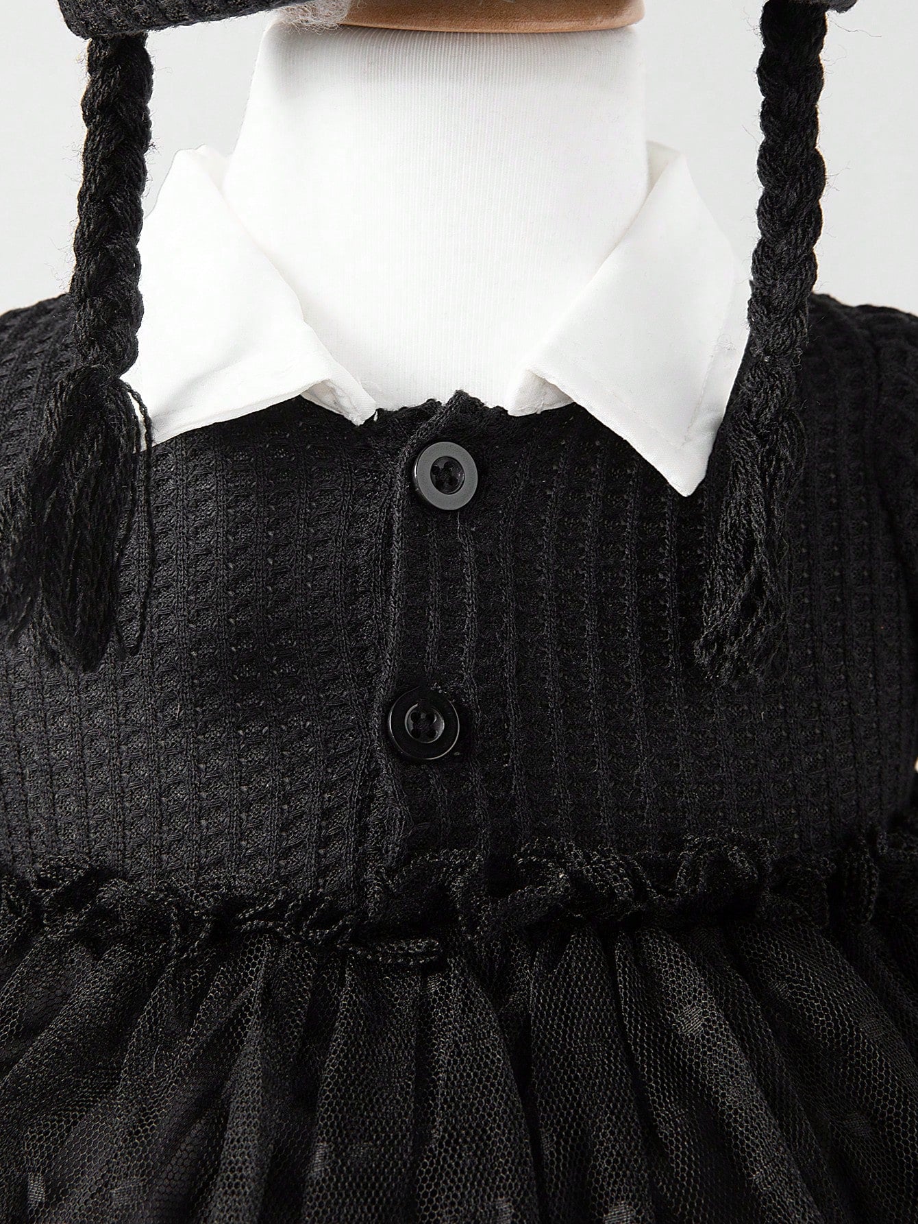 Newborn Baby Girl Halloween Braided Hat With Collar Mesh Dress Costume 2026 New Autumn Fashion Comfortable Cute