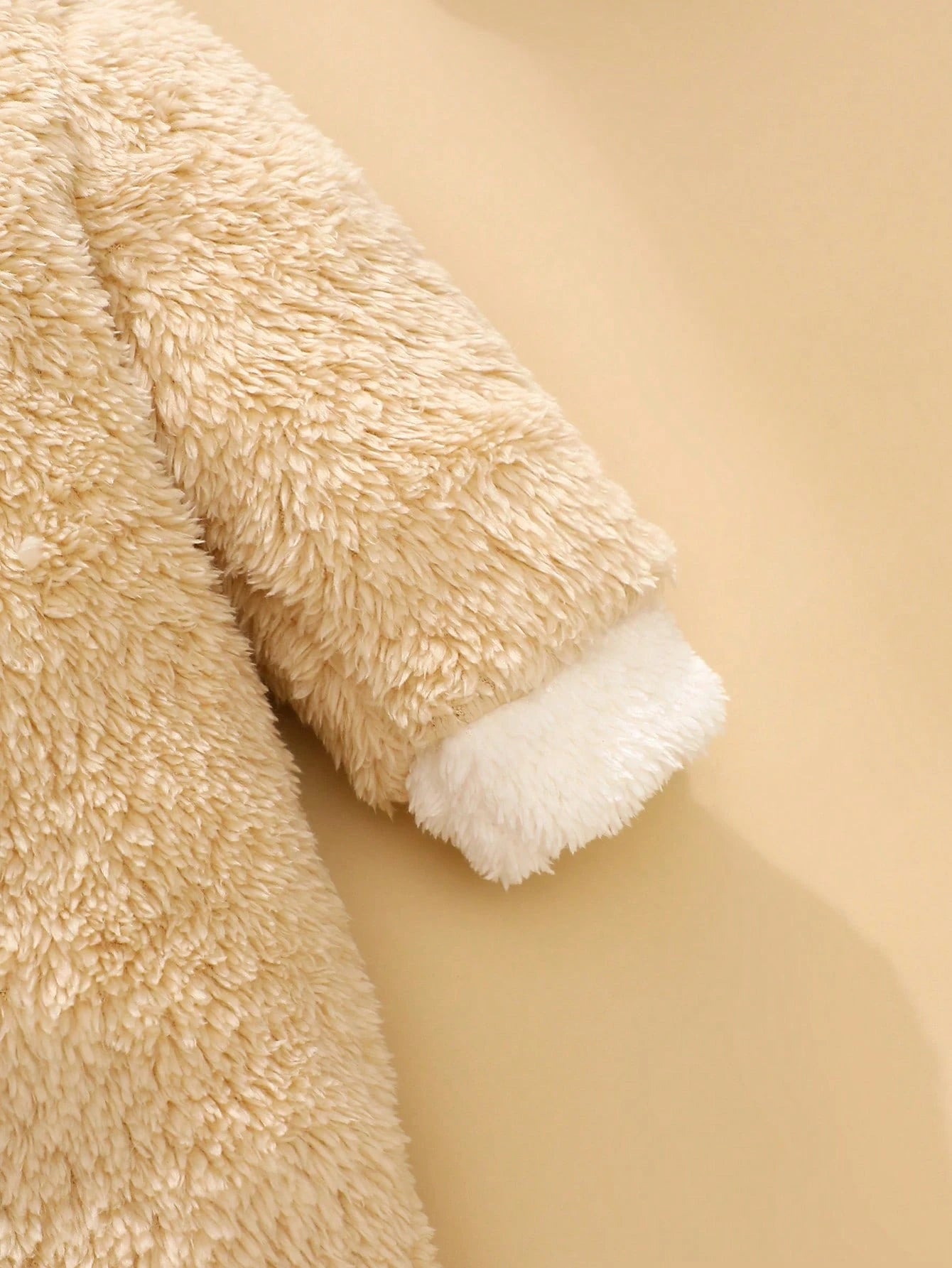 Newborn Bear Shaped Outfit, Includes Cute Bear 3D Shaped Hat, Bear Ear Hooded Long Sleeve Jumpsuit With Pants