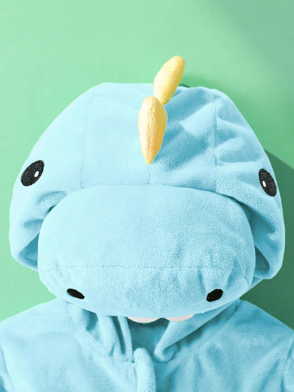 Newborn Cute Fun Crystal Plush Dinosaur 3D Shaped Long Sleeve Long Pants Romper