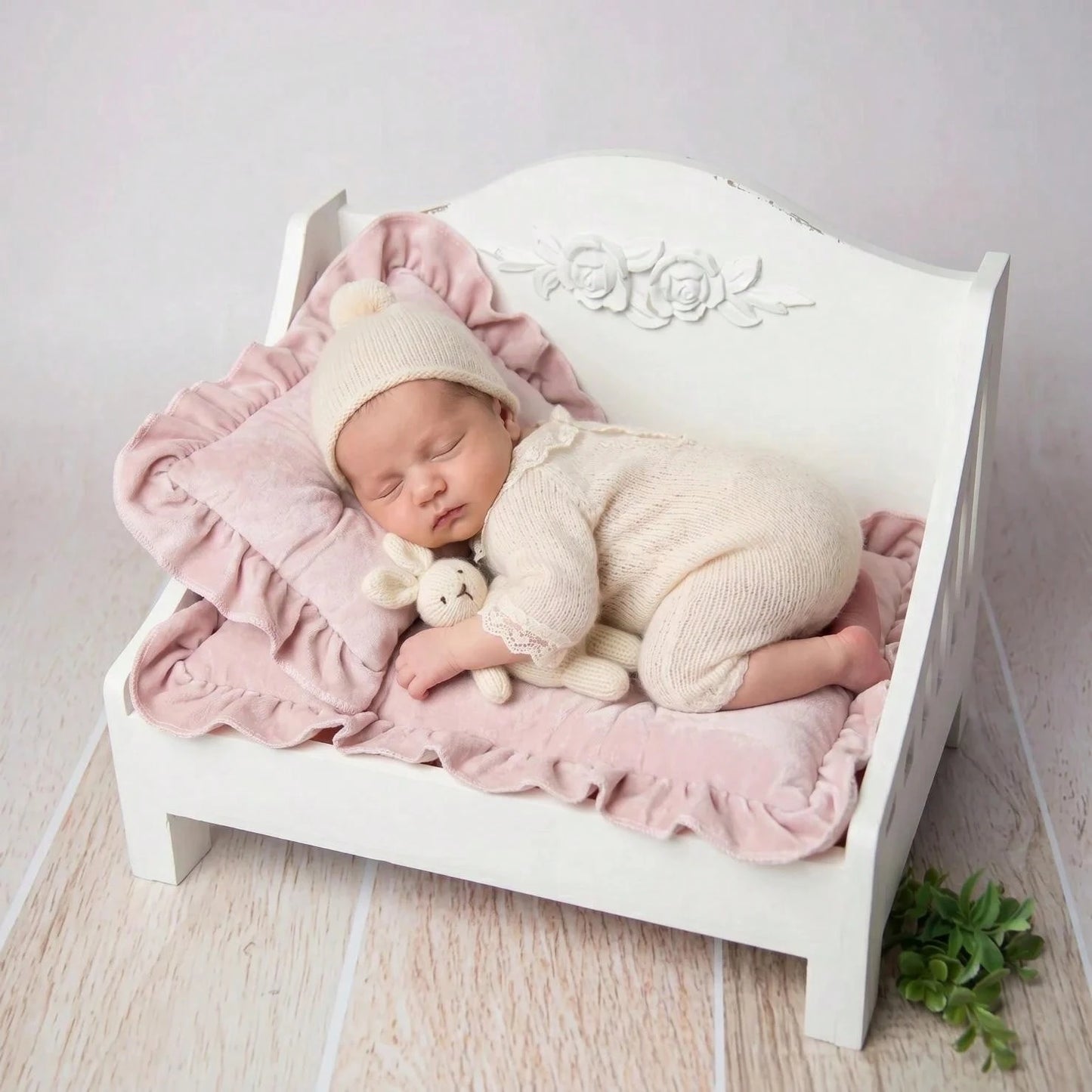 Newbron Photography Props Mattress With Pillow Posing Mat Soft Spandex Lace Rectangle Pillows Bed Mattress Doll Bed Mat Baby Girl Boy Photo