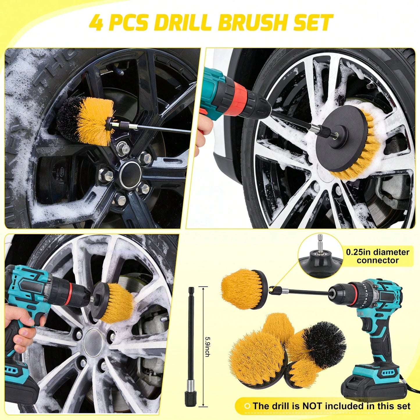 Nilight 27PCS Car Detailing Kit With Storage Carry Bag, Complete Auto Cleaning Tools Set For Interior & Exterior Deep Cleaning, Dashboard, Seats, Air Vents, Wheels, Tires & Windshield Care, Yellow