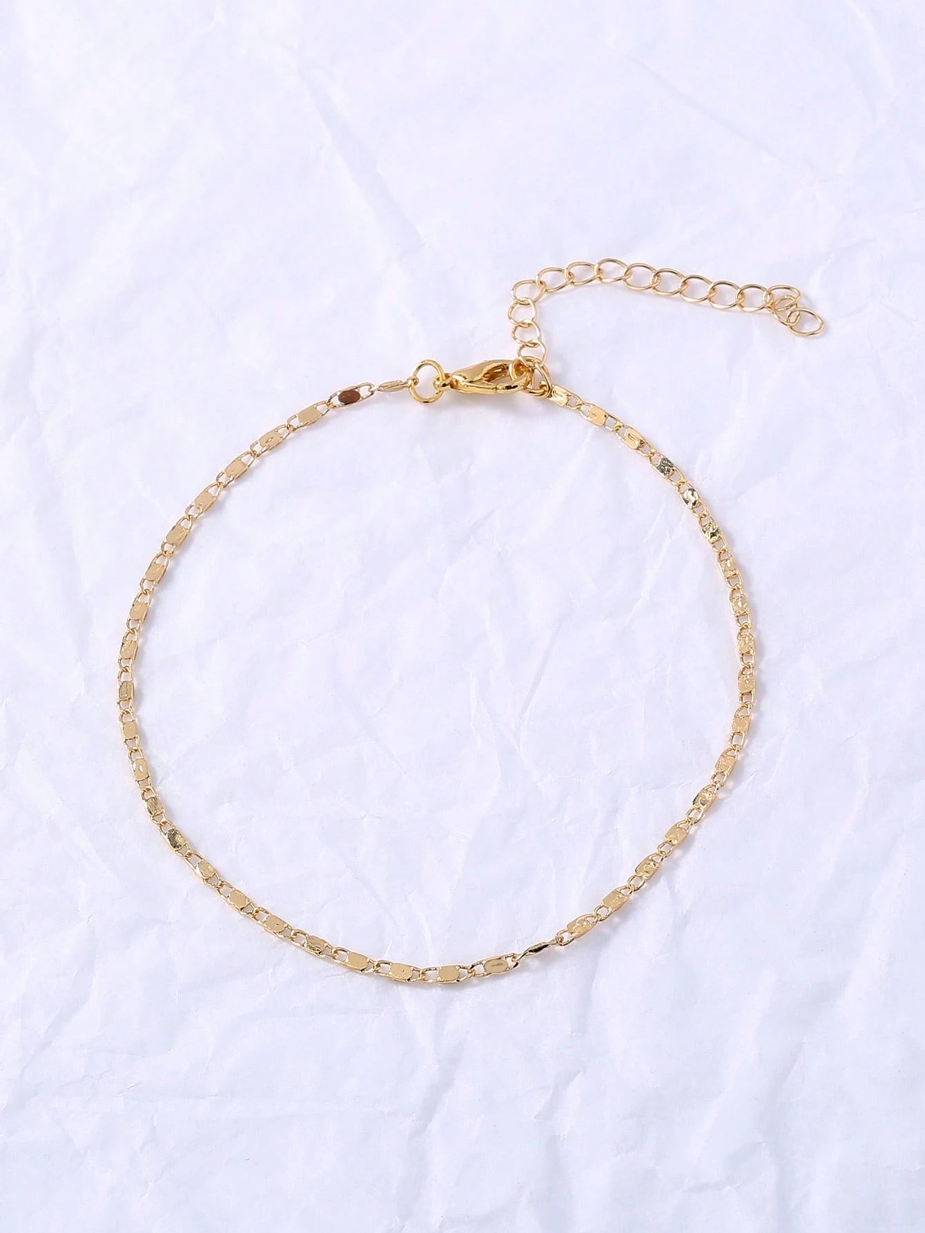 Nooxian 1pc Elegant & Cute Gold-Tone Stainless Steel Anklet For Women- Suitable For Casual Vacation, Summer Style, Daily Wear And Festive Occasions, Vacation Jewelry| Delicate Chain| Polished Finis