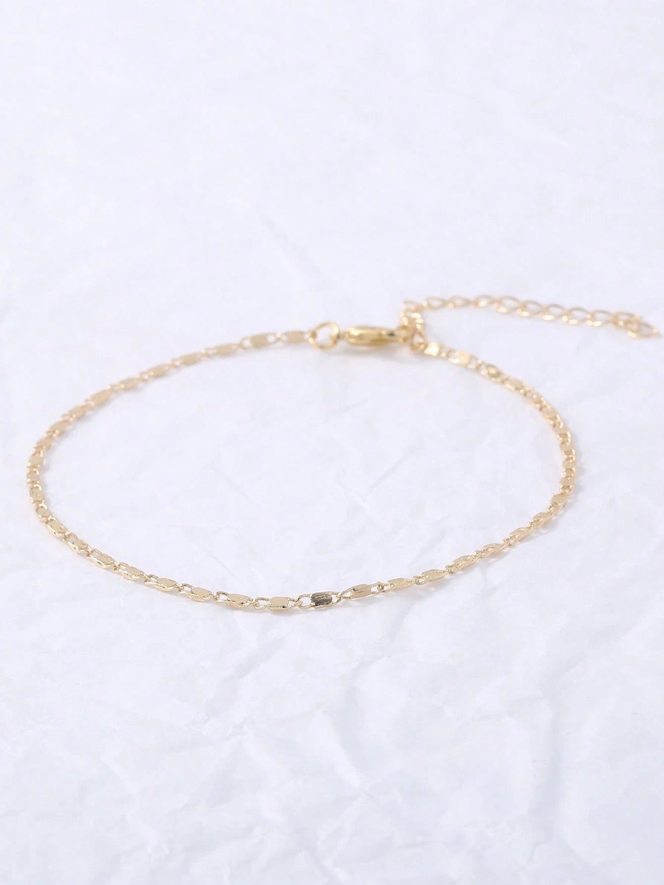 Nooxian 1pc Elegant & Cute Gold-Tone Stainless Steel Anklet For Women- Suitable For Casual Vacation, Summer Style, Daily Wear And Festive Occasions, Vacation Jewelry| Delicate Chain| Polished Finis