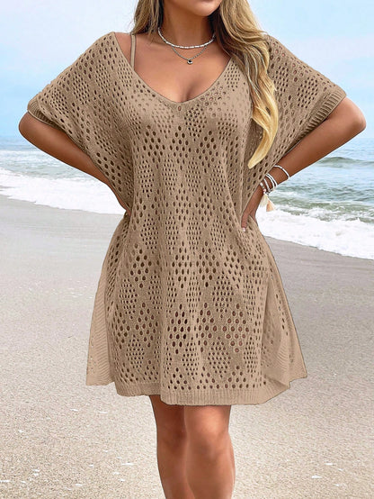 NZZOF Women's Fashionable Casual Cover-Up Kimono, Hollow-Out Design (Swimsuit Not Included) Vacation Beach Summer