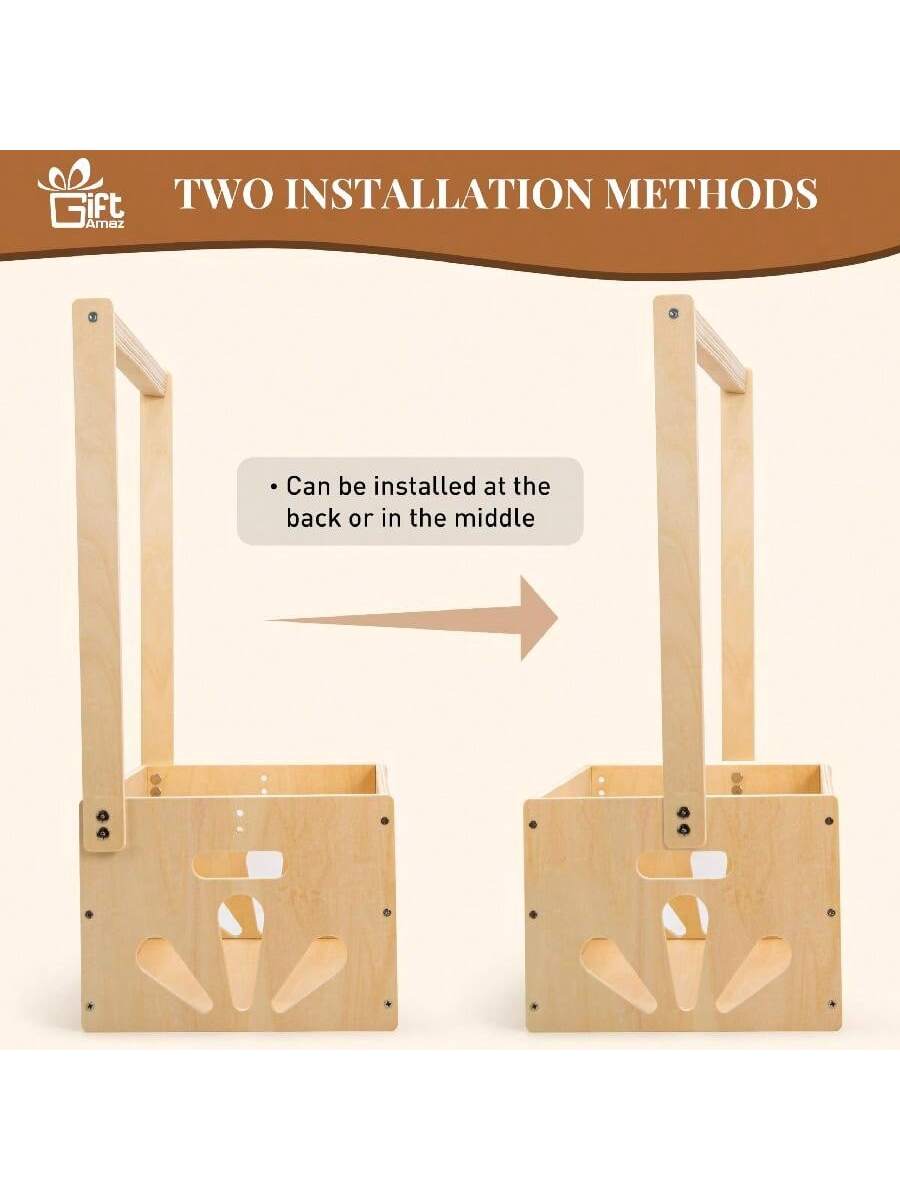Oaoleer 1pcs Wooden Baby Shower Crate Closet, Baby Storage Crate With Handle, Basket For Baby Shower Gifts, Welcome Gift Basket For Newborn Boys Girls