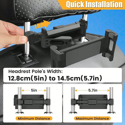 Oaoleer 2PCS Universal 360° Rotating Car Headrest Mount Holder For Tablets & Cell Phones, Adjustable Backseat Headrest Mount Compatible With Pad, Android Tablets, Smartphones, Switch, All 4-11 Inch De