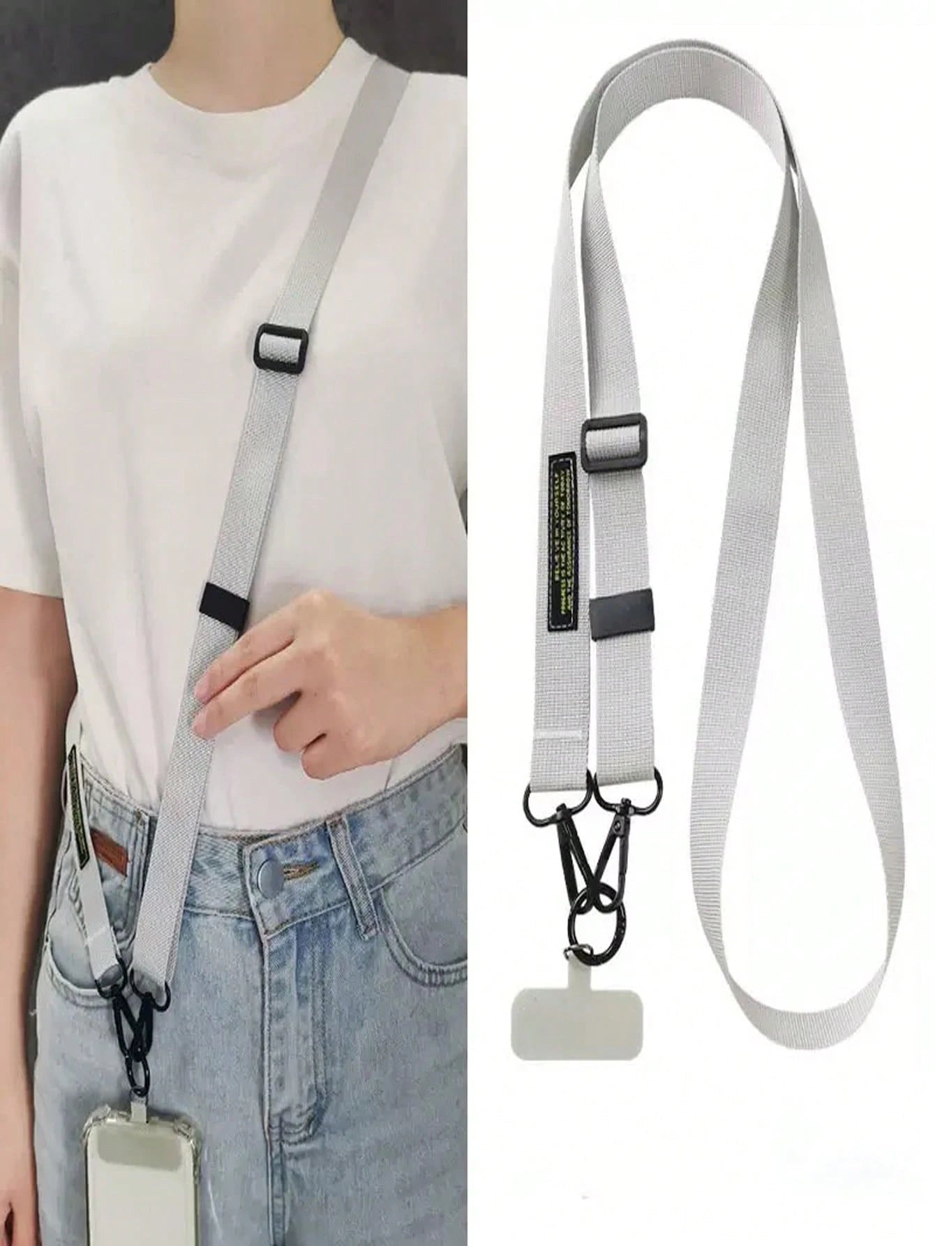 OBOVAY 2026 Wide Crossbody Long Phone Lanyard, Long Neck Strap, Premium Non-Choking Minimalist Solid Color Adjustable Phone Case Anti-Loss Lanyard, ID Badge Key Chain, Unisex Phone Chain, Suitable For