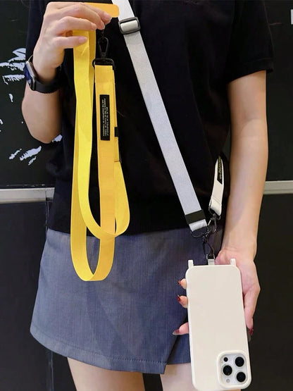 OBOVAY 2026 Wide Crossbody Long Phone Lanyard, Long Neck Strap, Premium Non-Choking Minimalist Solid Color Adjustable Phone Case Anti-Loss Lanyard, ID Badge Key Chain, Unisex Phone Chain, Suitable For