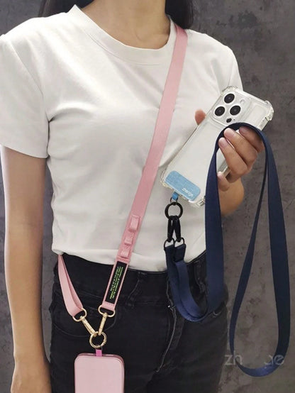 OBOVAY 2026 Wide Crossbody Long Phone Lanyard, Long Neck Strap, Premium Non-Choking Minimalist Solid Color Adjustable Phone Case Anti-Loss Lanyard, ID Badge Key Chain, Unisex Phone Chain, Suitable For